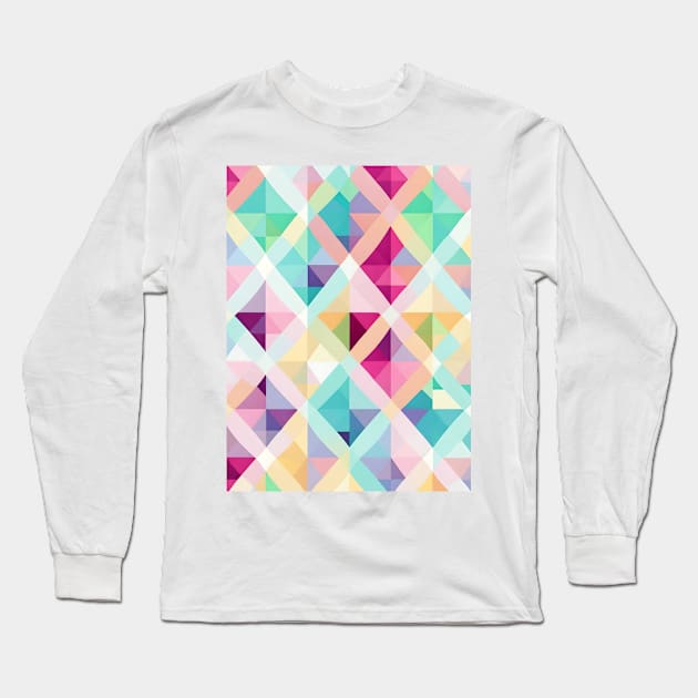 ELEGANT MULTICOLORED DIAMOND DESIGN, PASTEL COLOR, DIAMOND PATTERN Long Sleeve T-Shirt by ZARBIT